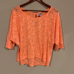 Bright Orange Burnout Shirt / Beach Coverup